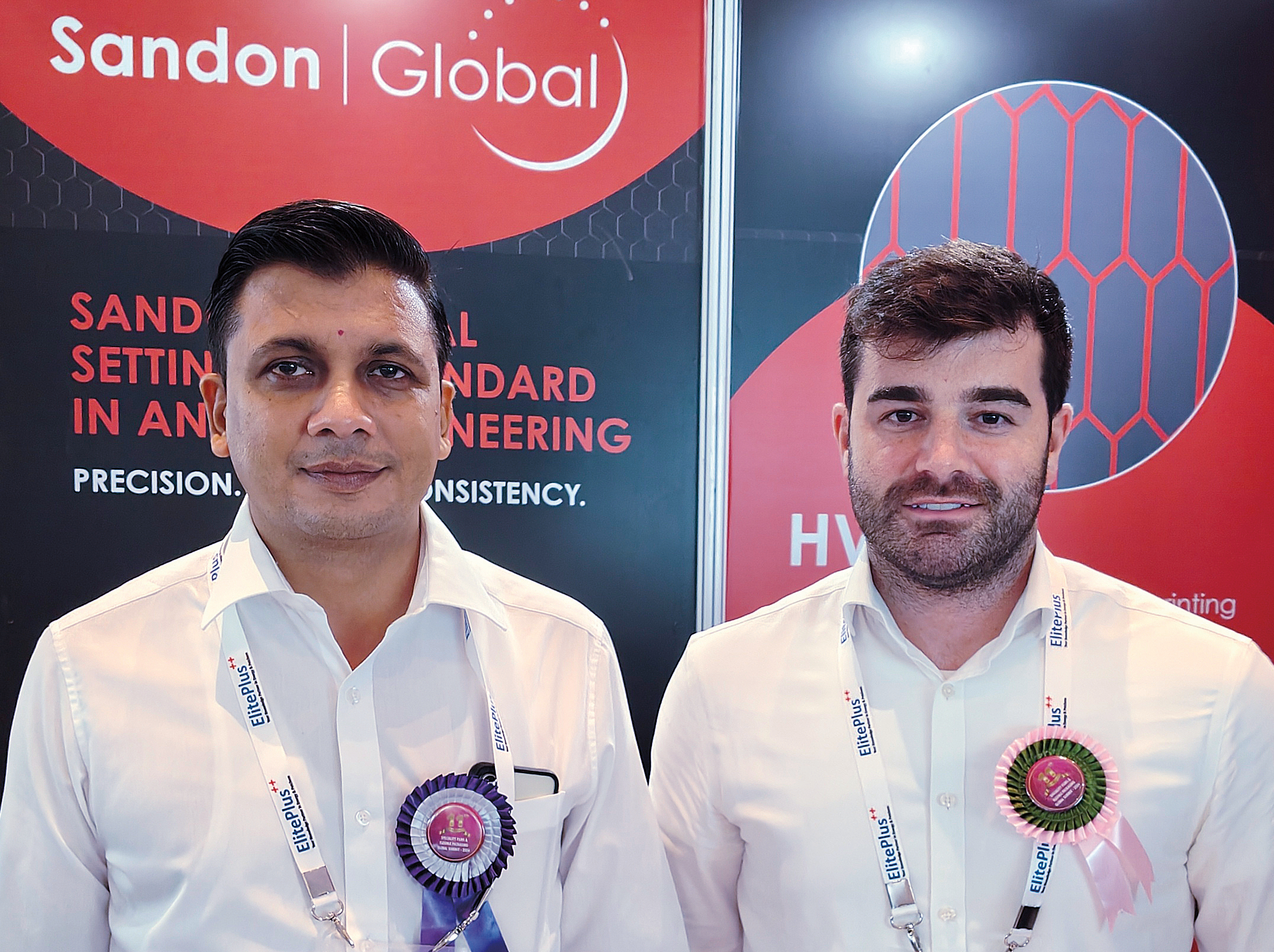Tinku Sharma (left) with Jake Roberts of Sandon Global at the Mumbai summit. Photo PSA